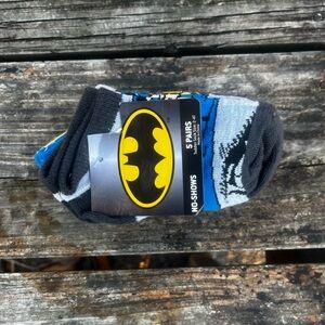 BATMAN TODDLER 2-4T NO SHOW SOCKS BUNDLE OF 5 NEW